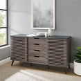 thumbnail image 2 of Pemberly Row 59" Sliding Door 4-Drawer Sideboard in Ebony/Slate Gray, 2 of 5