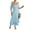 Blue, variant on Women's Off the Shoulder Ruffle Maxi Dress Short Sleeve Tiered Graduation Boho Sundress