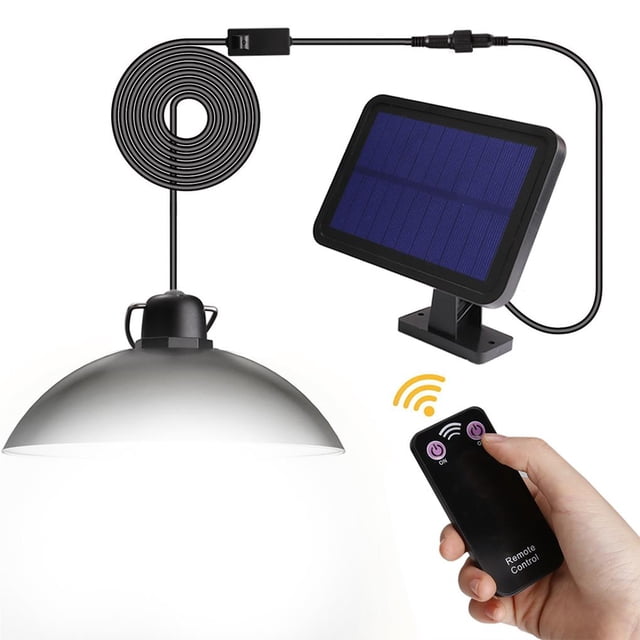 yingyy Outdoor Solar Lights Waterproof LED Shed Light with Remote Control Adjustable Solar Garden Lamp warm light