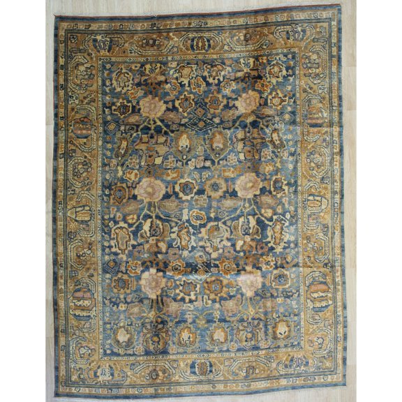 EORC Blue Handmade Mohair Traditional  Oushak Rug, 10' x 14'