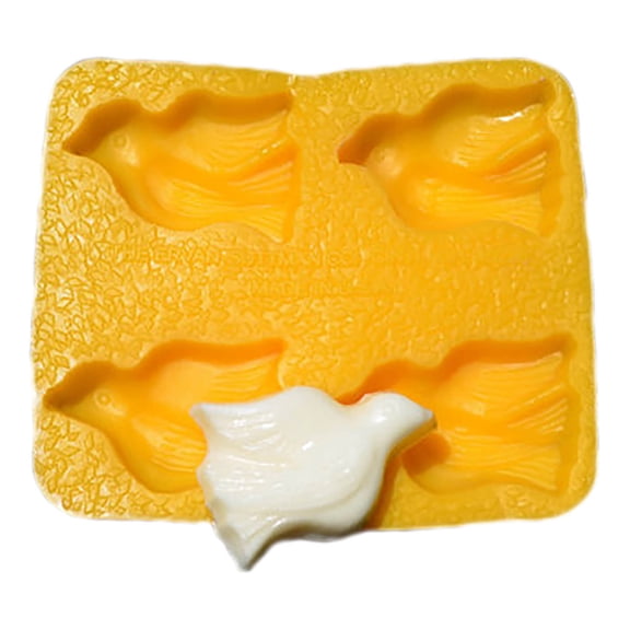 EDELAINE'S Dove 4 Cavity Silicone Molds for Cream Cheese Mints , Chocolate