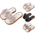 thumbnail image 4 of ZACPNCV Girls Soft Polka Dot Bow Pearl Slip-On Slides Sandals Summer Flatform Sandals Black 3-3.5 Years, 4 of 4