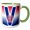 Green/White, variant on 3drose, V 80 with Red White Blue Background Victory in Europe Day Design, 11oz Mug