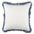 thumbnail image 4 of SAFAVIEH Kayden Damask 16" x 16" Plush Pillow with Fringe, Blue/Cream, 4 of 5