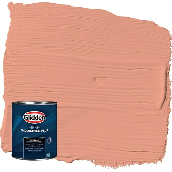 Glidden HEP Opal Fire / Orange Semi-Gloss Exterior Paint with Primer, 1 Quart