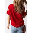 thumbnail image 5 of Women's Red Sequin Striped Graphic Tee – Casual Christmas Day Style with Short Sleeves | 3XL, 5 of 5