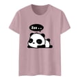 thumbnail image 2 of Gibobby Camisetas Mujer Manga Corta Camiseta manga corta con cuello redondo y estampado para mujer, camisetas informales tipo túnica(Rosa,M), 2 of 4