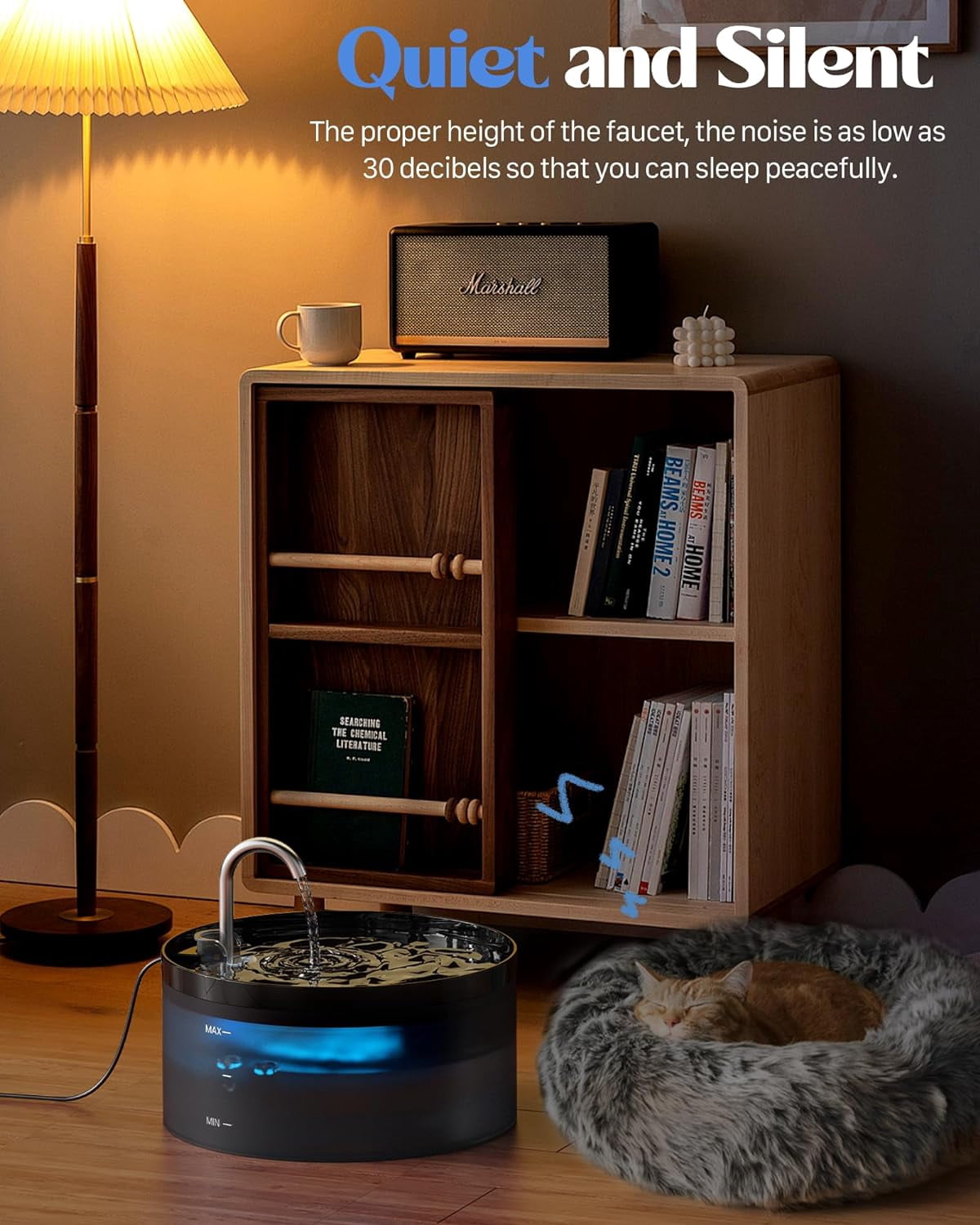Large 3.2L Pet Water Fountain for Cats Indoors with 6 Filters & 3 Sponges