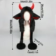 thumbnail image 3 of Qiopertar Anime Ear Hat, Cute Furry Animal Ear Hat for Cosplay, Yak Ear Winter Hat with Faux Hair for Christmas Halloween Parties Outdoor Events, Black, 3 of 7