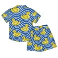 thumbnail image 2 of joogoo Boy Shorts Set Ducks on Wavy 2 Piece Short Sleeve Button Down Hawaiian Shirt Shorts 9-10Y, 2 of 8