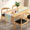 thumbnail image 4 of Easter Linen Pastel Buffalo Plaid Candy Cane Spring Table Runner 72 Inches Long Seasonal Holiday Farmhouse Style Table Decoration (Yellow), 4 of 6