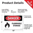 thumbnail image 2 of Flammable Storage OSHA Danger Rigid Plastic Sign 10 Inch x 7 Inch - 5 Pack, 2 of 8