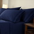 thumbnail image 5 of Subrtex 300 Thread Count Cotton and Tencil Bed Sheet Sets Wrinkle Resistant (Twin XL, Navy), 5 of 6