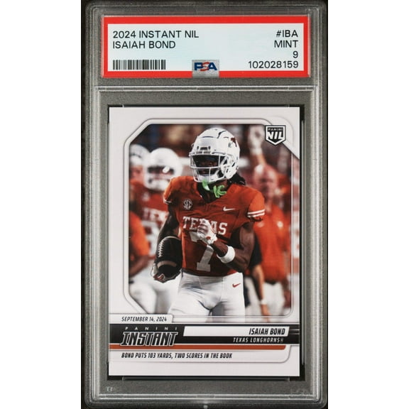 Graded 2024 Panini Instant NIL Isaiah Bond #IBA Rookie RC Football Card PSA 9 Mint