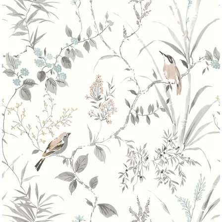 Chesapeake Imperial Garden Neutral Botanical Wallpaper