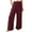 Wine Red, variant on yunLCZ Women's Palazzo Pants Women Fashion Solid Color Cotton Elastic Long Pants Beach Leisure Trousers Work Clothes for Office
