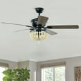 thumbnail image 4 of Gymax 52'' Retro Ceiling Fan Light w/ Reversible Blades Remote Control Matte Black, 4 of 10