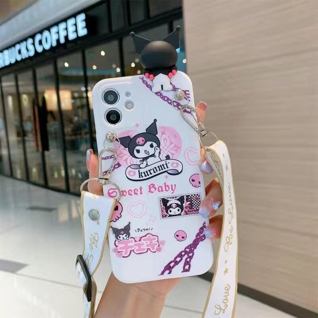 Sanrio Kuromi-funda de teléfono para iPhone, carcasa a prueba de golpes para modelos 14, 13, 12, 11 Pro Max, Mini, XR, X, XS, MAX, 8, 7 Plus, SE Fivean unisex