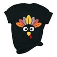 thumbnail image 1 of Blusa de manga corta informal con estampado de Día de Acción de Gracias para mujer Fridja  gope3846, 1 of 7