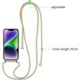 thumbnail image 2 of Crossbody Case for iPhone 13/iPhone 14 with Card Holder,Shockproof Liquid Silicone Case with Adjustable Rope Lanyard Strap for iPhone 13/14 6.1 inch,Brown, 2 of 10