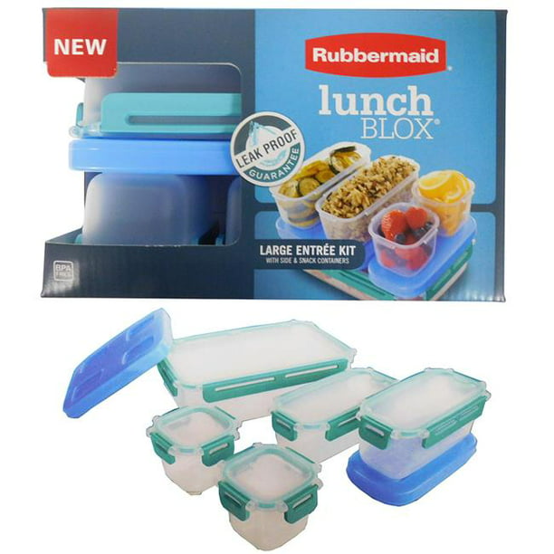 Rubbermaid LunchBlox Leak-Proof Entree Lunch Container Kit, Large, Blue ...