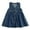 Blue, variant on AJTQTH Girls Denim Cotton Stylish Sundress V-Neck Sleeveless Button Down Stylish Dress Toddler Kids Summer Casual Loose Fit Cute Pockets Gowns Frocks Outfits Blue 2Y
