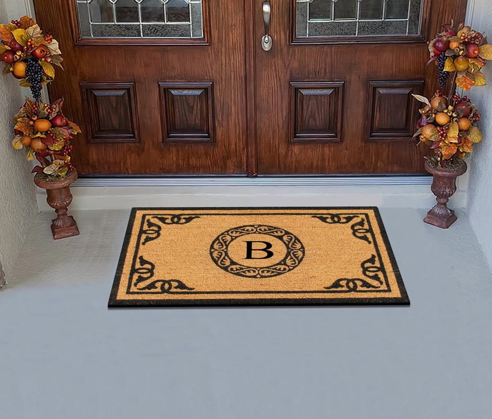 A1HC First Impression Hand Crafted by Artisans Geneva Monogrammed Entry Doormat, 24"X39" B