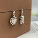 thumbnail image 2 of Pendientes asimétricos de oso y corazón de melocotón Vintage, joyería de tendencia, pendientes de regalo, joyería Punk para mujeres geniales, regalos de amistad para niñas Tan Jianjun unisex, 2 of 2