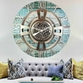 thumbnail image 4 of THE GEARS CLOCK Wall Clock with Real Moving Gears EN-LI_ 36 in Round Aqua-Green, 4 of 11