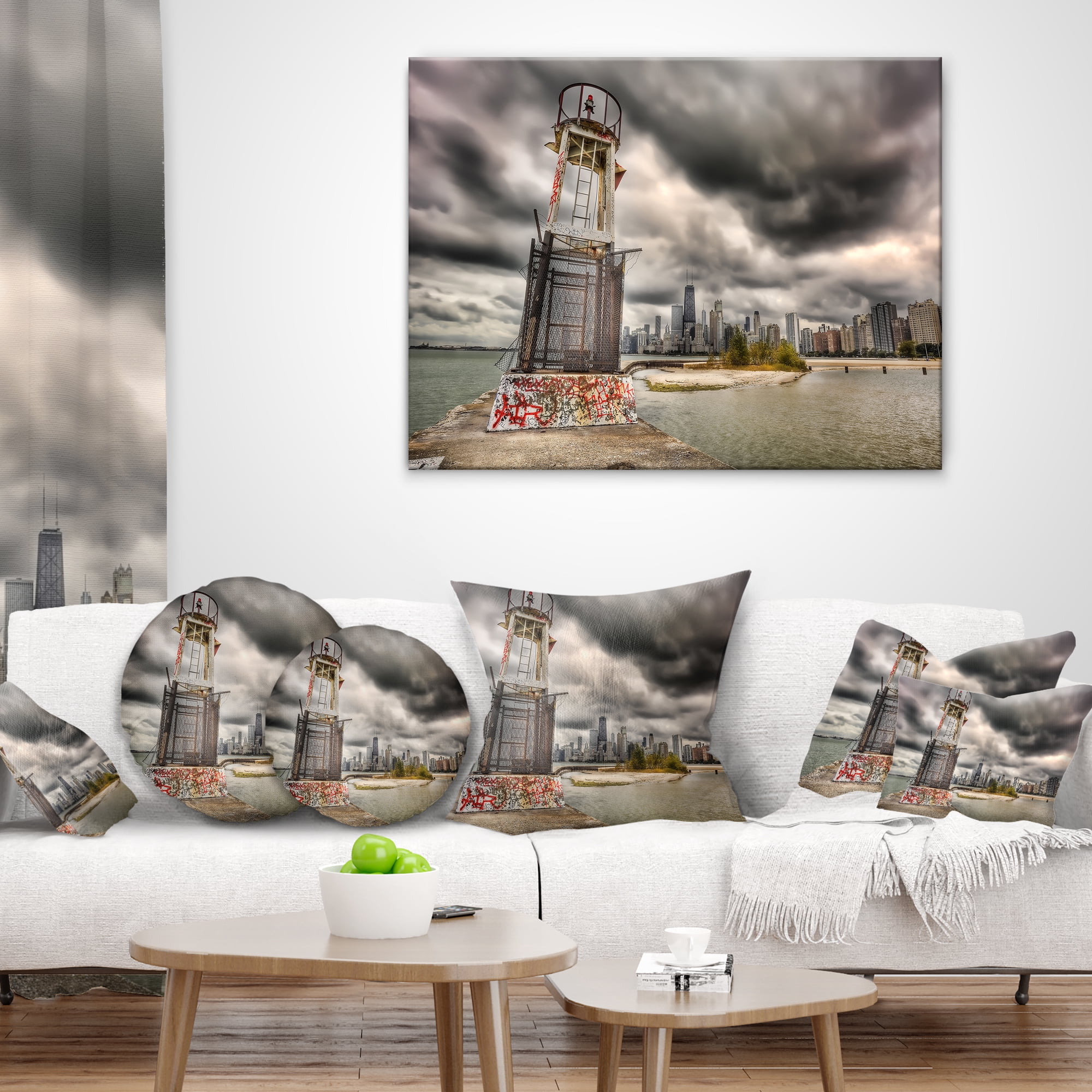 Designart 12" x 20" Multi-color Polyester Throw Pillow
