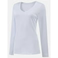 thumbnail image 4 of Women Shirts V Neck Long Sleeve Tops T-Shirt Basic Tees, 4 of 5