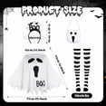 thumbnail image 2 of 4 PCS Halloween Costume Set for Women Adult Ghost Costume, Ghost Costume Poncho, Candy bag, Ghost Headband and Nylon Striped Tights for Halloween Cosplay Party Costume Party Accessories, 2 of 7