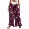 thumbnail image 1 of Birdeem Wide Leg Pants for Womenwoman Printing Elastic Waist Drawstring Wide Leg Long Pants, 1 of 5