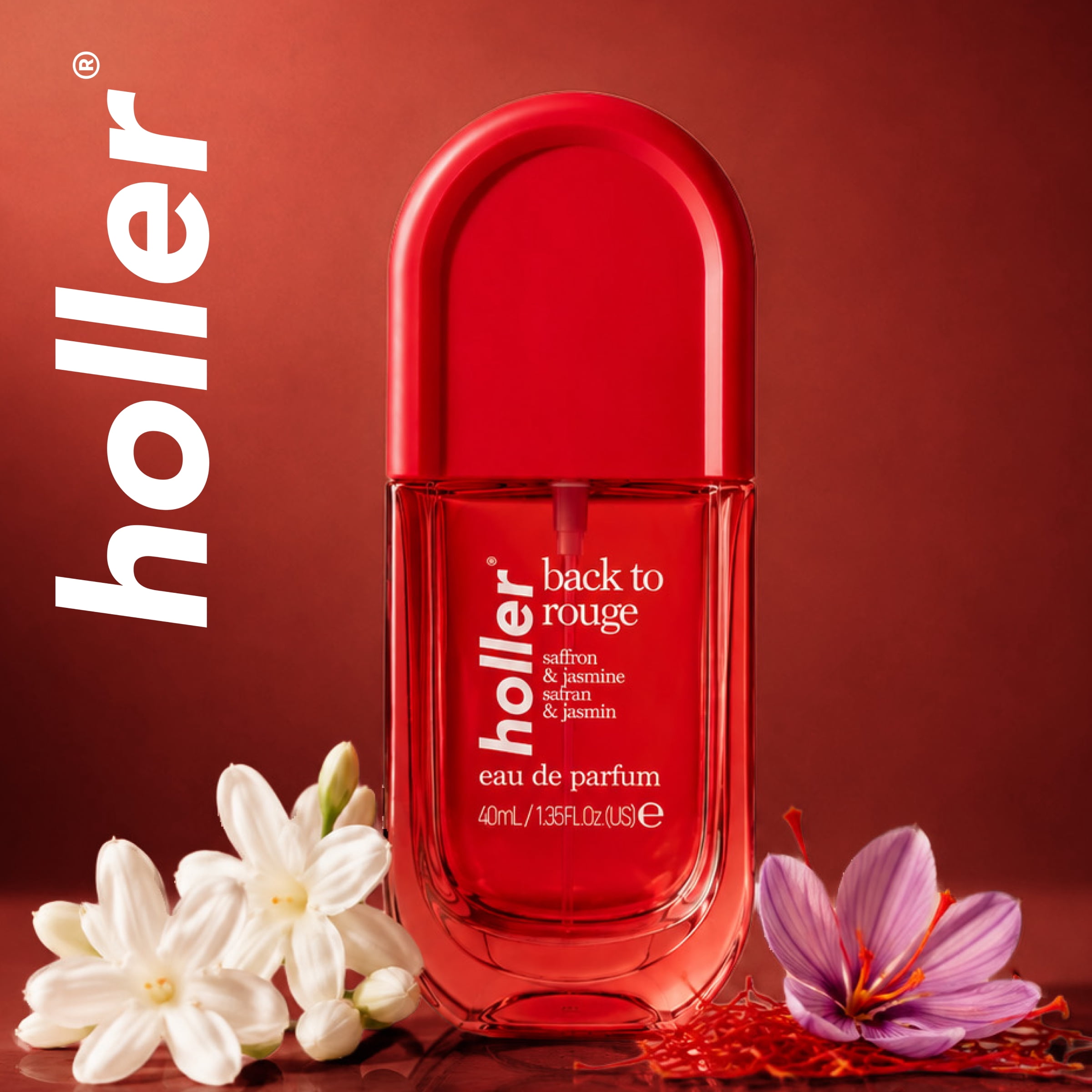 HOLLER Luxe Collective Inc. Back To Rouge Saffron & Jasmine Eau De Parfum, 1.35 fl oz