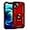 Red, variant on iPhone 14 Phone Case, Extreme Protection Military Armor Dual Layer Protective Ring Kickstand Green