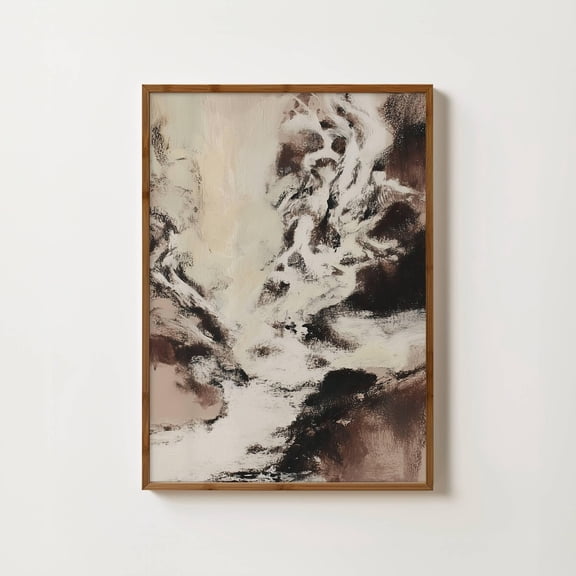 Brown Abstract Wall Art Neutral Contemporary Earth Tones Wall Art Brown Beige Art Neutral Living Room Prints Modern Home Decor #972, Unframed Poster Size 8x12