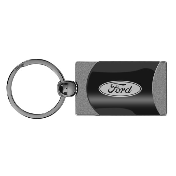 Ford Logo Two Tone Rectangular Gun-Metal Key Chain