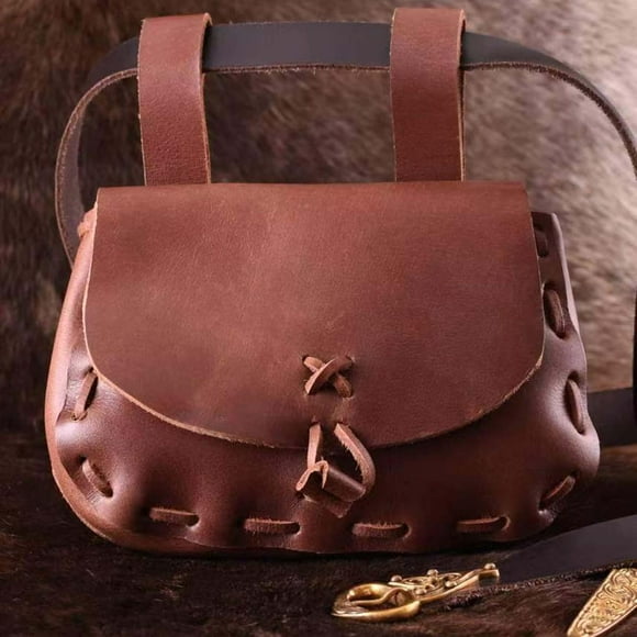 Riñonera retro , de cinturo compacta, impermeable, medieval, monedero, para viajes, , cosplay, mujeres, accesorios de fotografía , Marrón Yinane Bolsas de cinturón de cintura