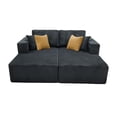 thumbnail image 2 of JERFIT 2-Seater Corduroy Loveseat Sofa Couch, No Assembly Required Compressed Upholstered Chaise, Black, 2 of 7