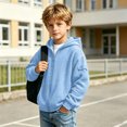 thumbnail image 4 of Busydd Boys Fall Jacket 3-14 Years Trendy Solid Color Waffle Texture Zip Up Jacket Comfy Casual Long Sleeve Hooded Outerwear, 4 of 9