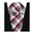 thumbnail image 2 of Scott Allan Collection Burgundy & Gray Tie for Men | Standard Size 3.3" Adult Necktie, 2 of 6