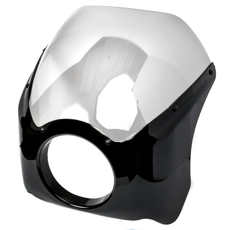 Krator Black & Clear Headlight Fairing Windshield Kit for Harley Davidson Dyna Glide Wide Glide FXDWG