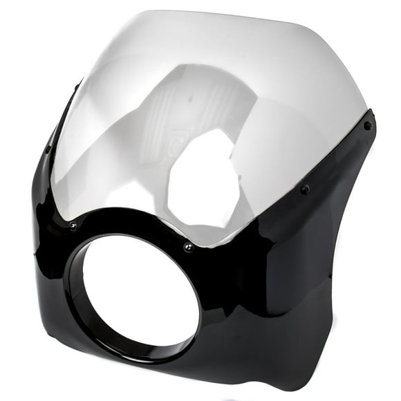 Krator Black & Clear Headlight Fairing Windshield Kit Compatible with 2013-2017 Harley Davidson FXSB Breakout