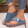 thumbnail image 2 of Dakaela Summer Flat Sandals for Women Comfortable Orthopedic Walking Dressy Slides 2026 Ladies Arch Support Casual Flip Flops Indoor Outdoor Blue Size 7.5, 2 of 6