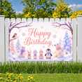 thumbnail image 5 of Yatrandify Animal Theme Winter Birthday Banner Snowflake Design Happy Birthday Decoration for Kids Party Winter Celebration Indoor Event, 5 of 7