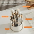 thumbnail image 3 of Makeup Brush Holder with Lid, Cosmetic Tools Organizer 360 Rotating Waterproof Dustproof Makeup Brushes Storage for Vanity Desktop Bathroom Countertop, Transparent, 3 of 22