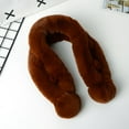 thumbnail image 2 of 2DXuixsh Handkerchief for Women Hair Winter Fashion Scarf Female Outdoor Warm Imitation Rabbit Two Tube Plush Scarf Heated Neck Scarf Polyester Brown, 2 of 3