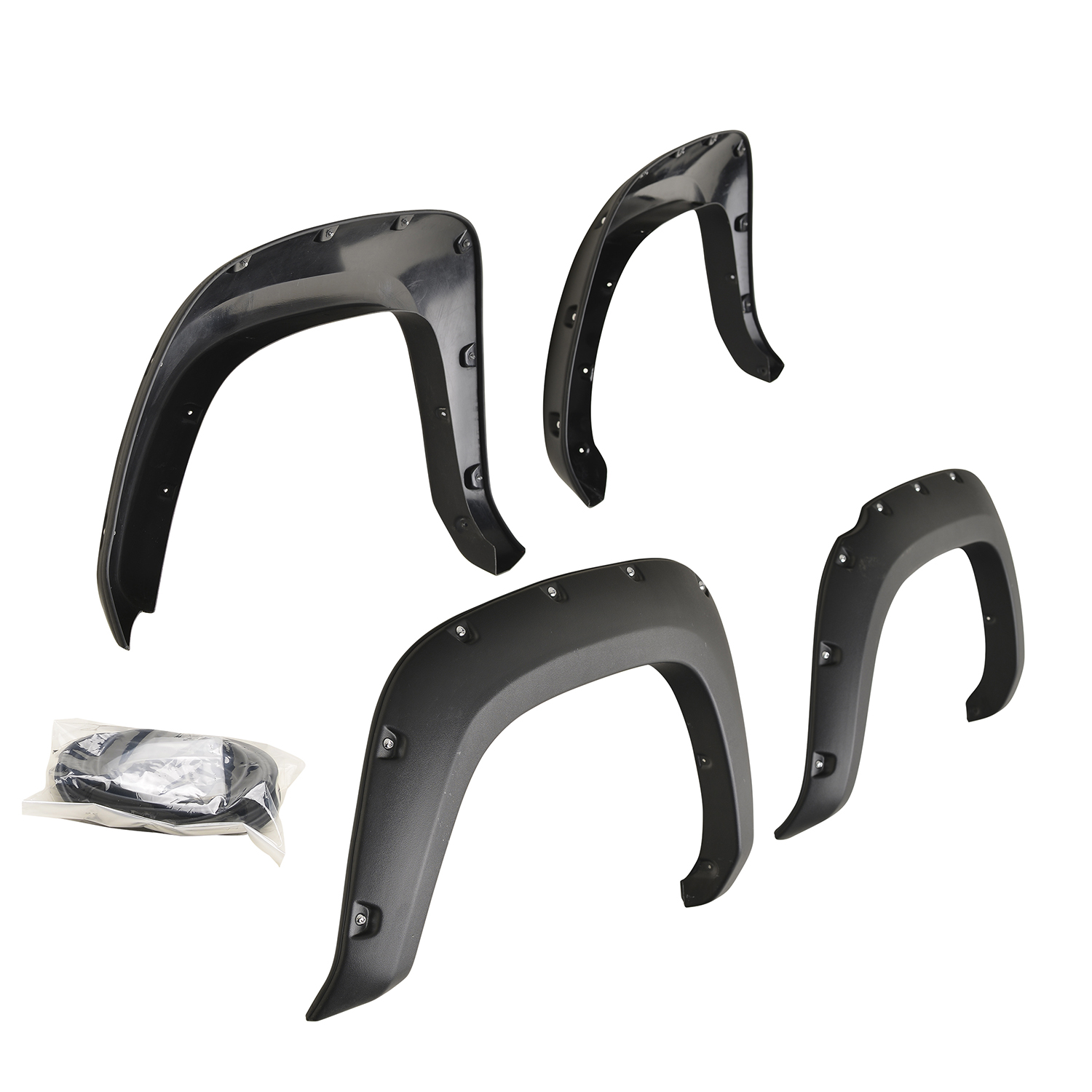 TFX Fender Flares Bolt On Style 2 Inch Tire Coverage Textured Black ABS