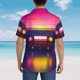 thumbnail image 4 of Balery Neon Cassette Tape Camisas hawaianas de manga corta para hombre, camisas playeras de corte holgado, camisas de vacaciones con botones,Large, 4 of 7