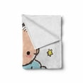 thumbnail image 2 of Gender Reveal Soft Flannel Fleece Throw Blanket, Little Baby Boy Smiling with Stars Rocket Space Kids Cartoon Style, Cozy Plush for Indoor and Outdoor Use, 60" x 80", Multicolor, by Ambesonne, 2 of 6